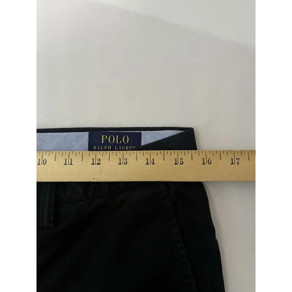 Polo Ralph Lauren Chino Pants Men's 30x32 Black Stretch Straight Fit Flat Front